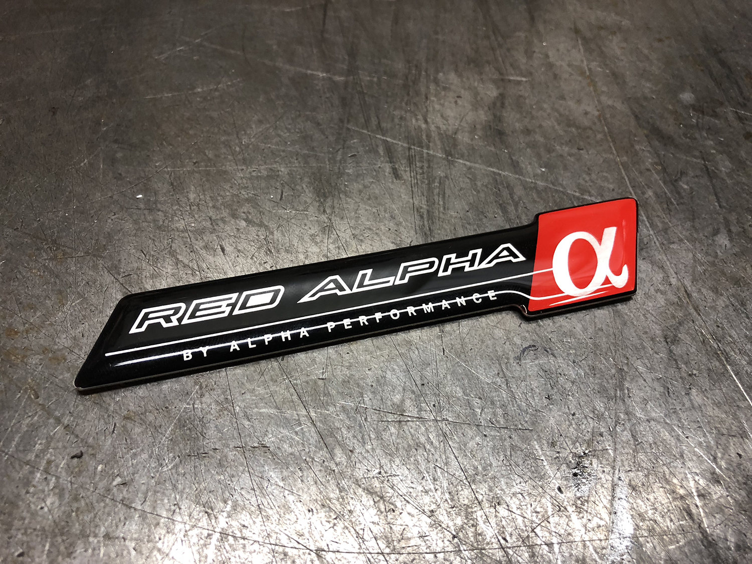 INFINITI Q60 Q50 Red Alpha Badge - AMS Performance