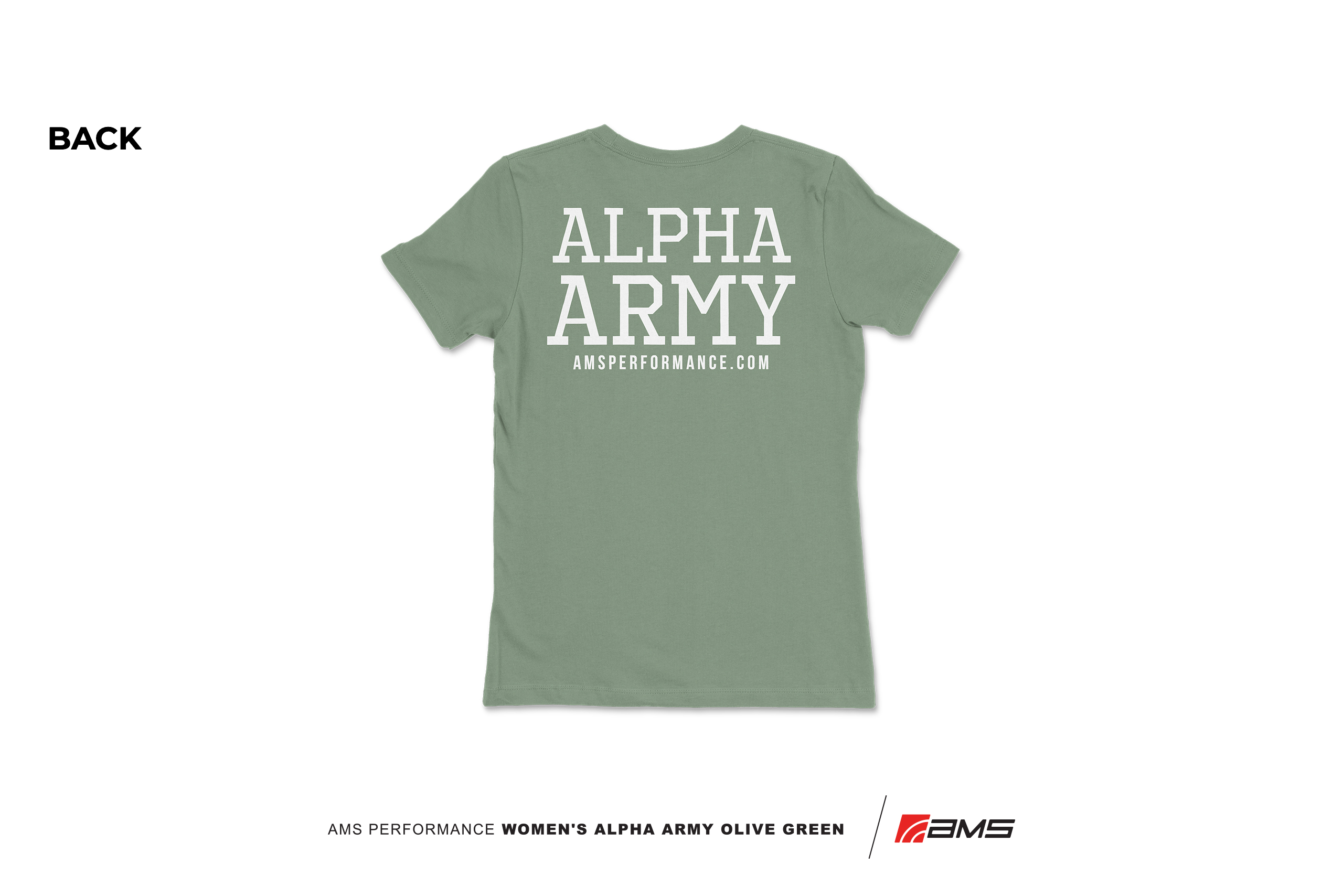 Women\'s Alpha Army Olive Green T-Shirt - AMS Performance