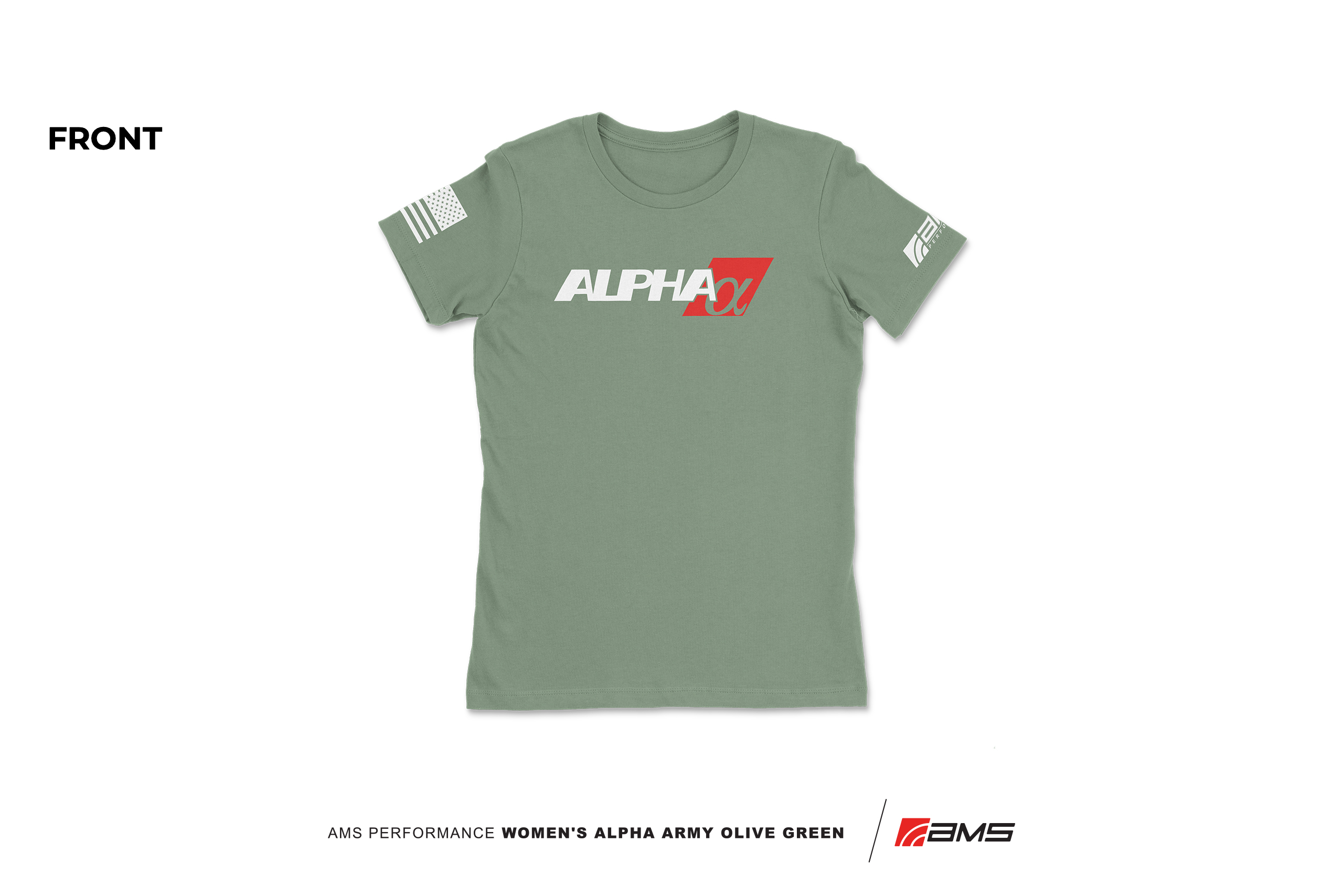 T-Shirt Olive Women\'s Alpha Green - AMS Performance Army