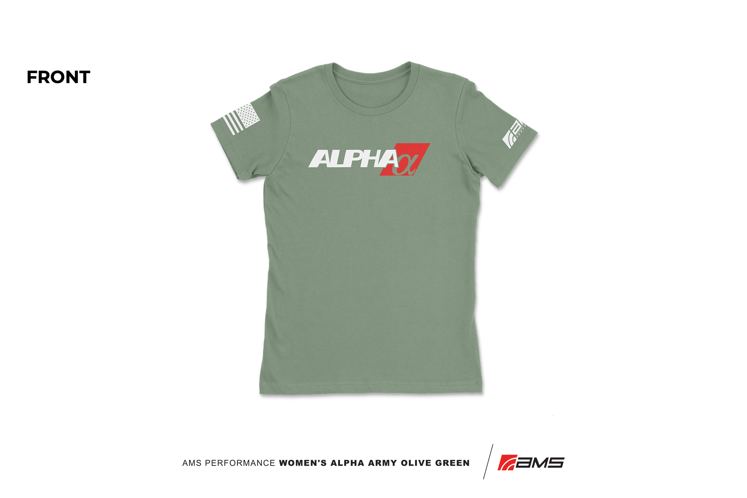 Women\'s Alpha Army Olive Green T-Shirt - AMS Performance