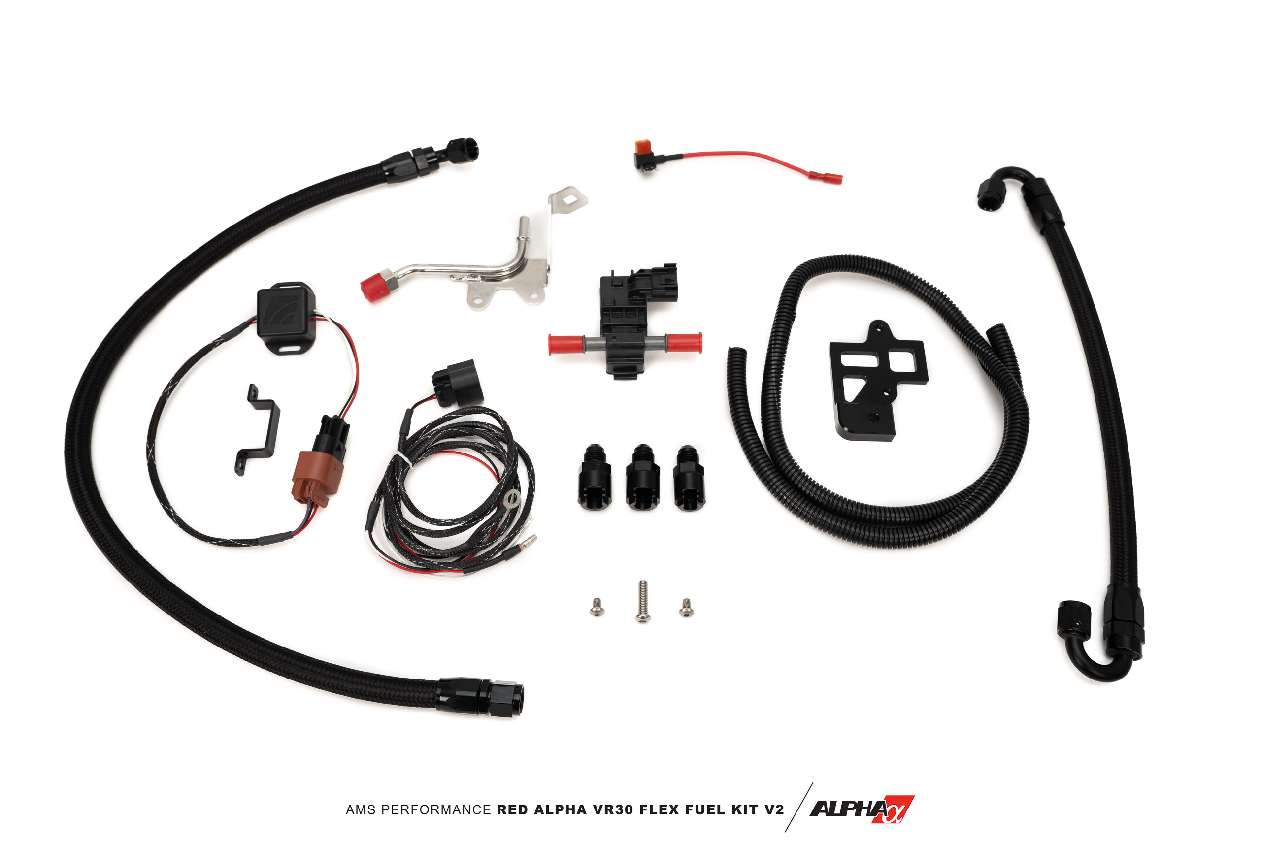 AMS Performance Q50/Q60 Red Alpha Flex Fuel Kit v2 - AMS Performance