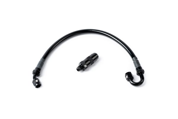 AMS Performance -6AN to Quick Connect Fuel Pulsation Damper with -6AN Line VR30 VR30DDTT Nissan Z with Fuel Filter - 1