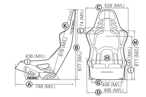 recaro-podium-race-dimensions